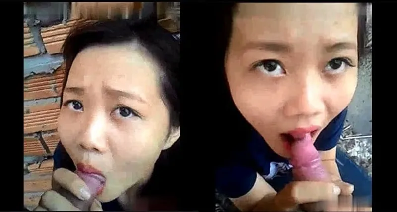 Người yêu bú chuối ở vườn sau nhà